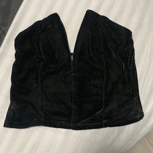 Black velvet corset top
